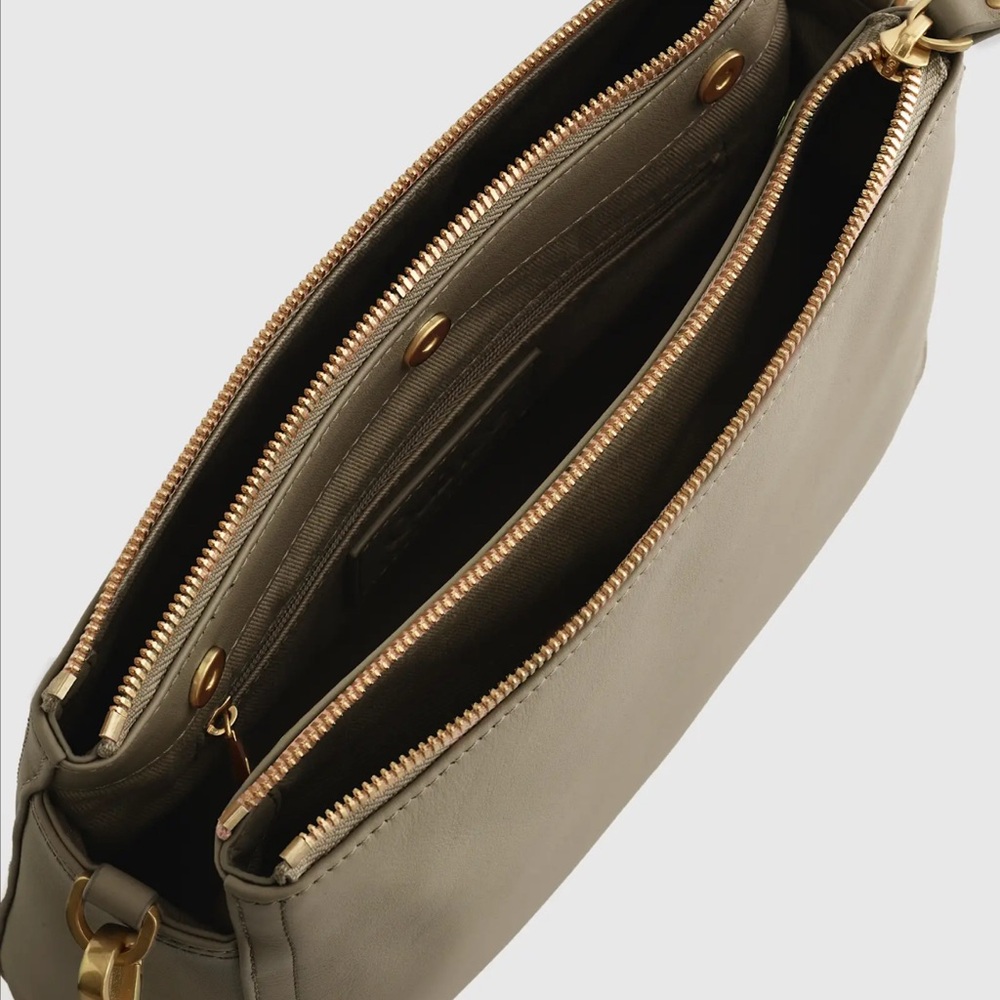 Quince Italian Leather Triple Compartment Crossbody in Mink - Picture 3 of 6